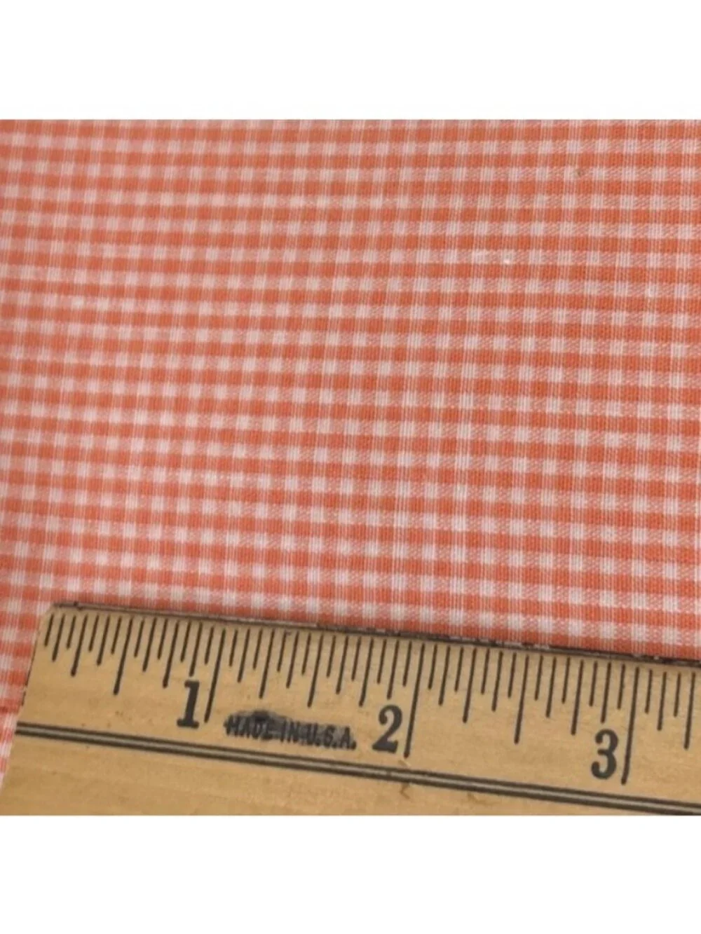 Orange Gingham Cotton Fabric 26 x 39